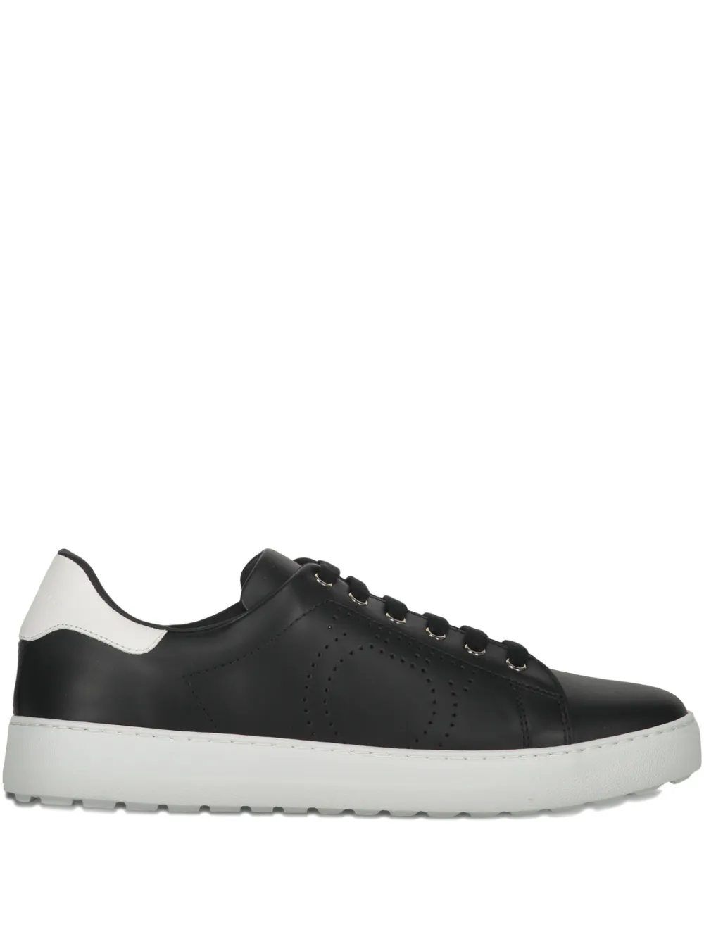 Ferragamo perforated leather low-top sneakers Black