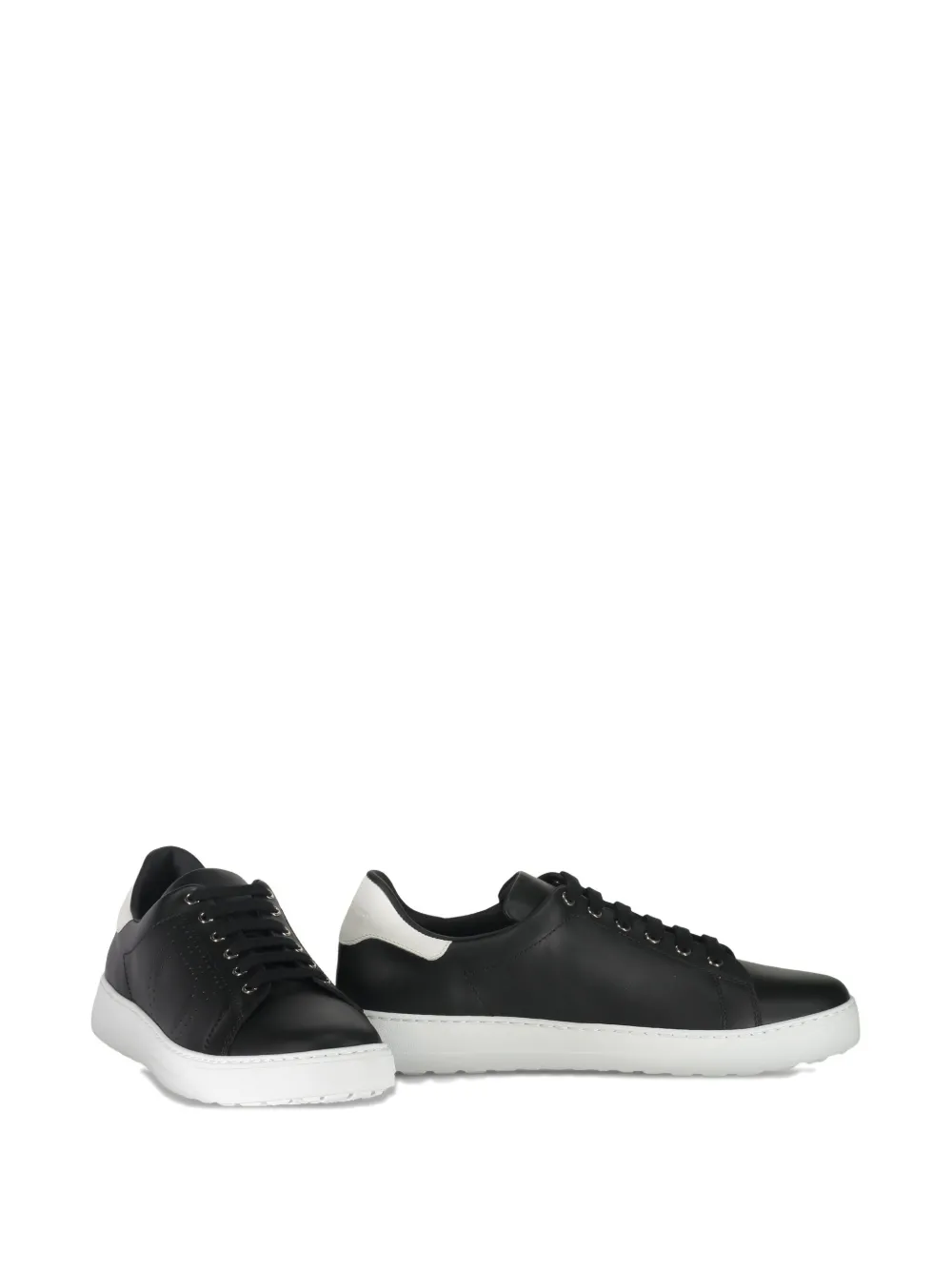 Ferragamo perforated leather low-top sneakers Black