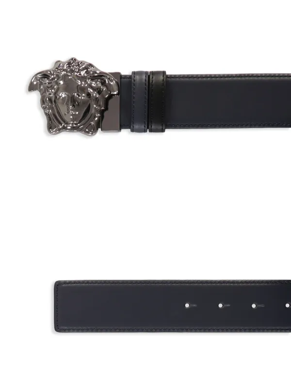 VERSACE メデューサヘッド ベルト 黒 ヴェルサーチ コレクション メンズ ベルト ブラック レザー