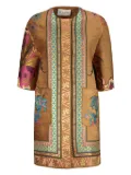 ETRO floral-embroidered coat - Brown