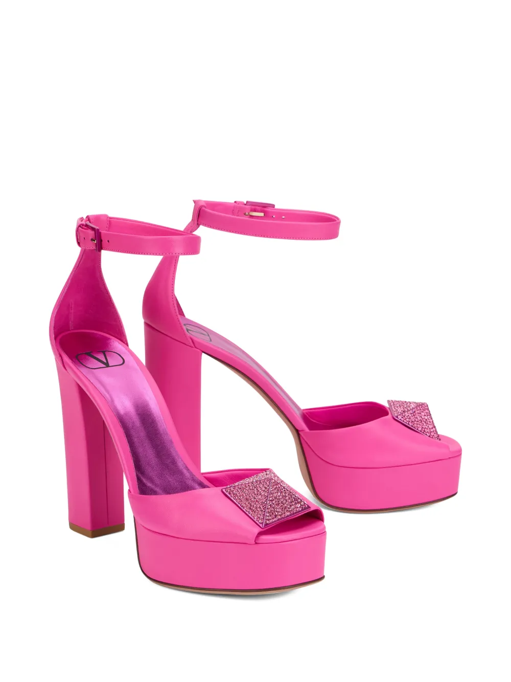 Valentino Garavani open-toe platform pumps Roze