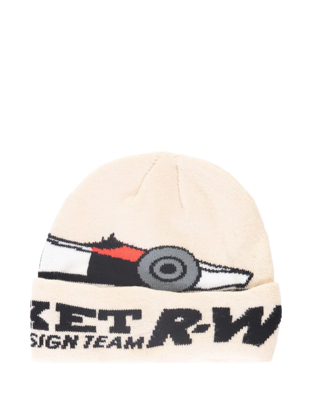 MARKET Muts met intarsia-auto Beige