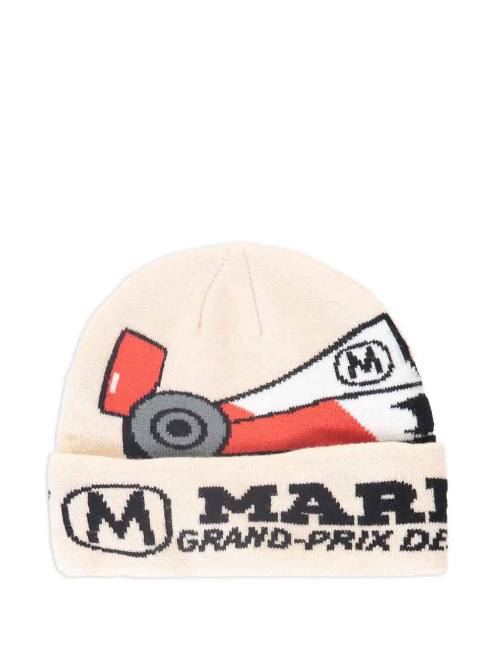 MARKET Muts met intarsia-auto Beige
