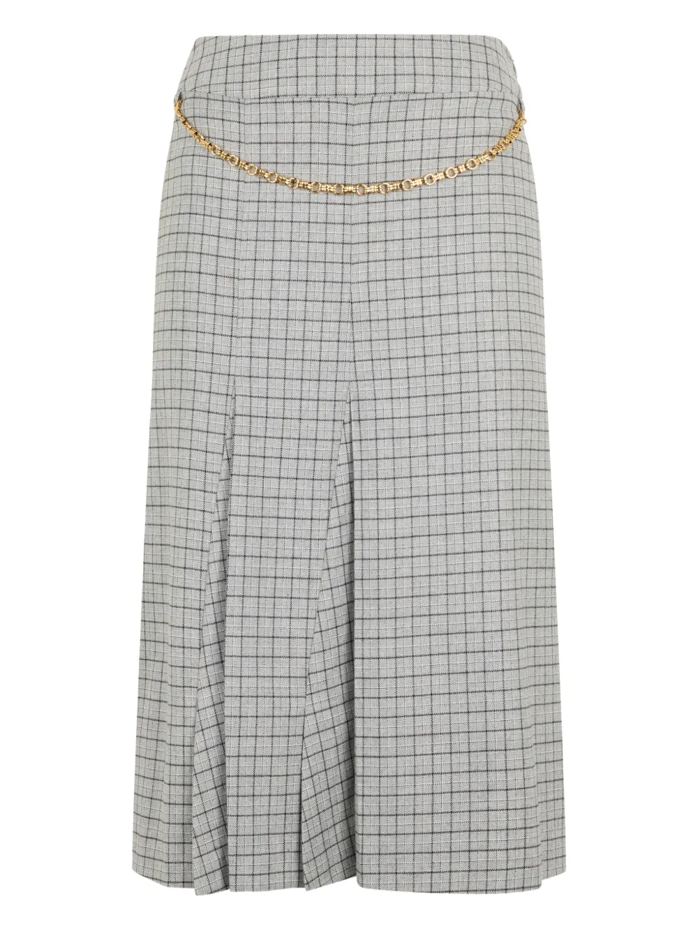 Malo plaid pleated midi skirt - Grigio