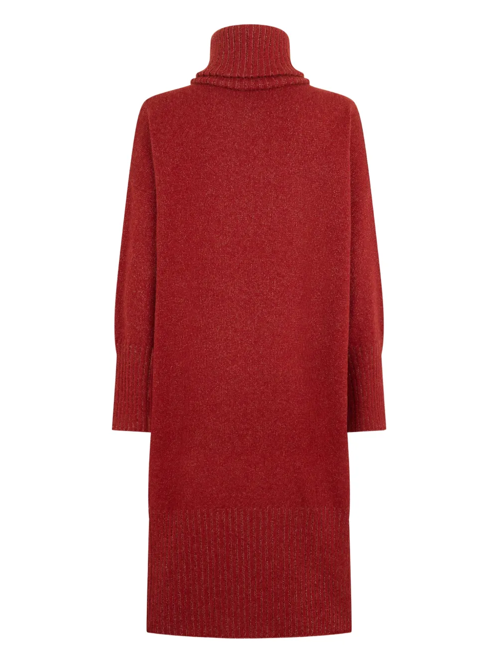 Malo roll-neck midi dress - Rood