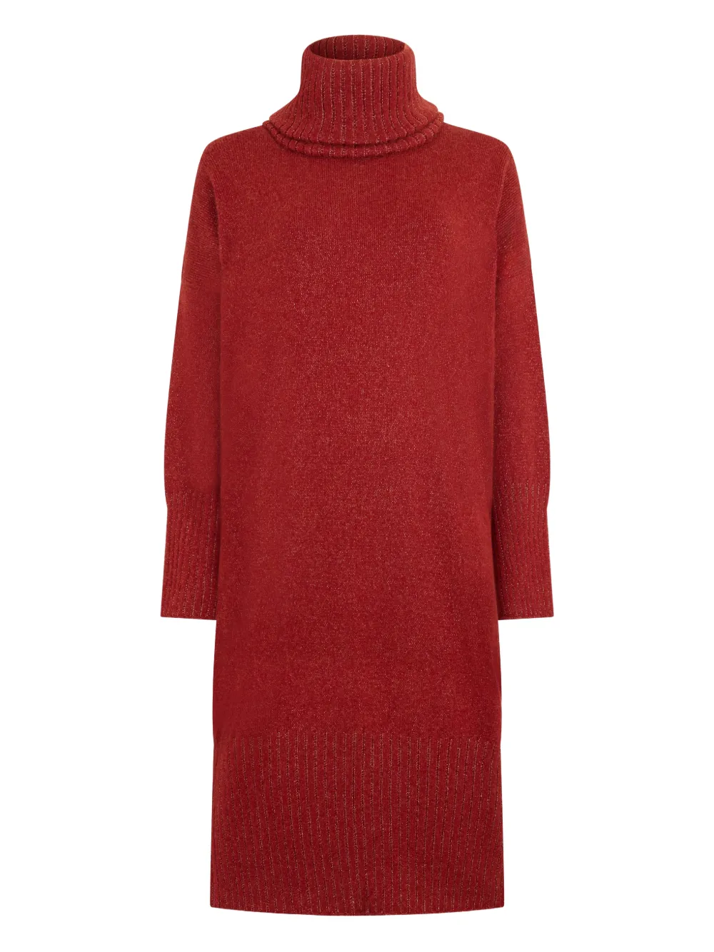 Malo roll-neck midi dress - Rosso