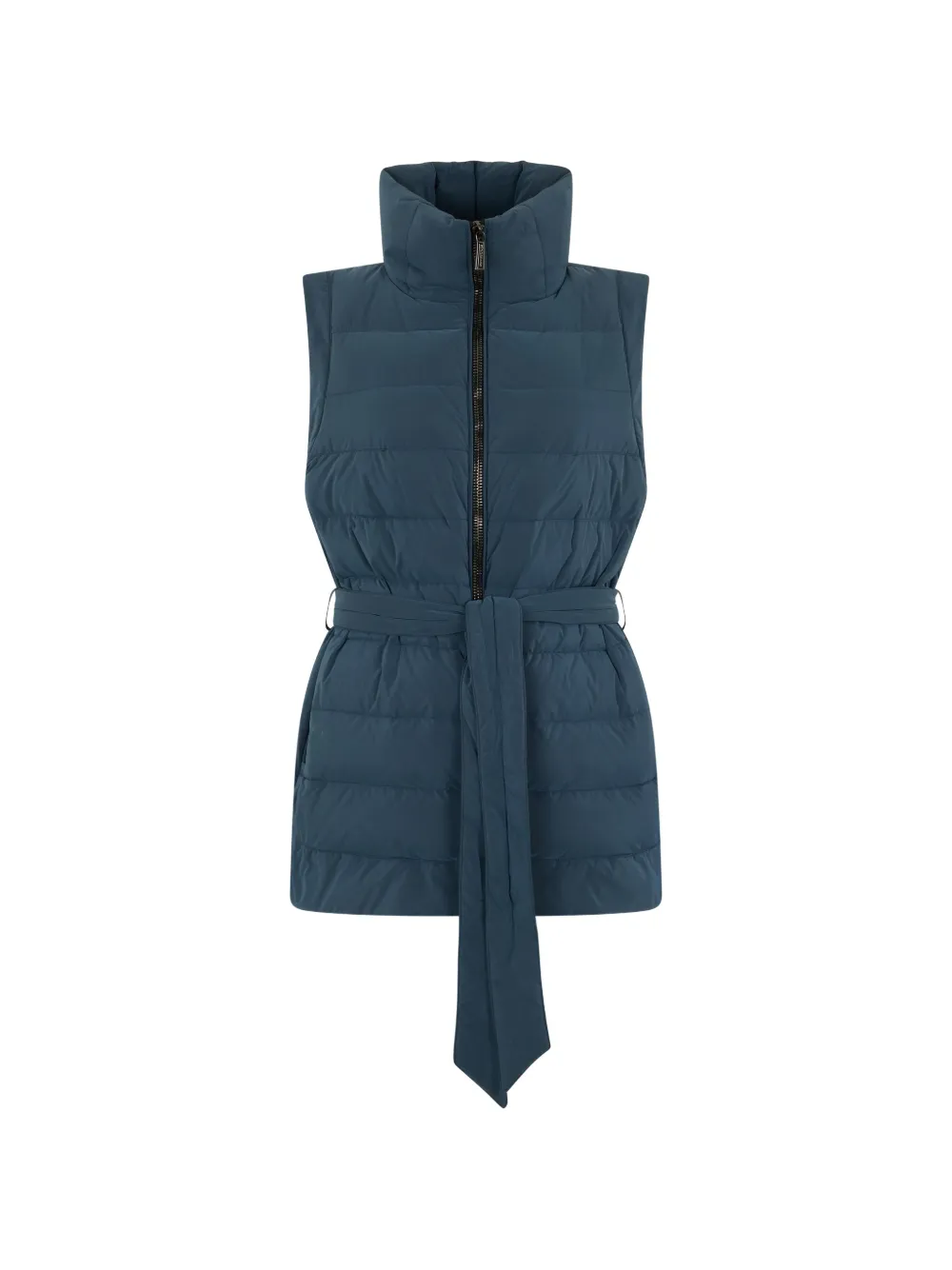 Moorer belted puffer gilet - Blu