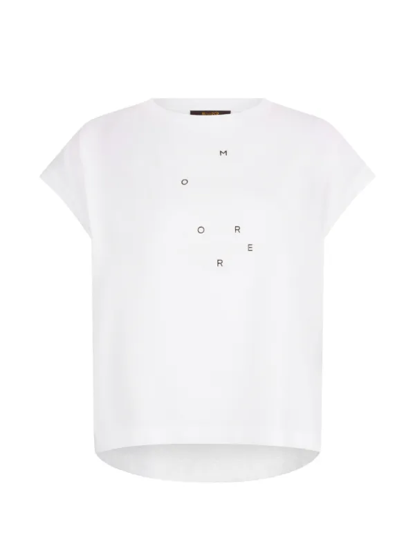 Moorer Ella Logo-print T-shirt in White