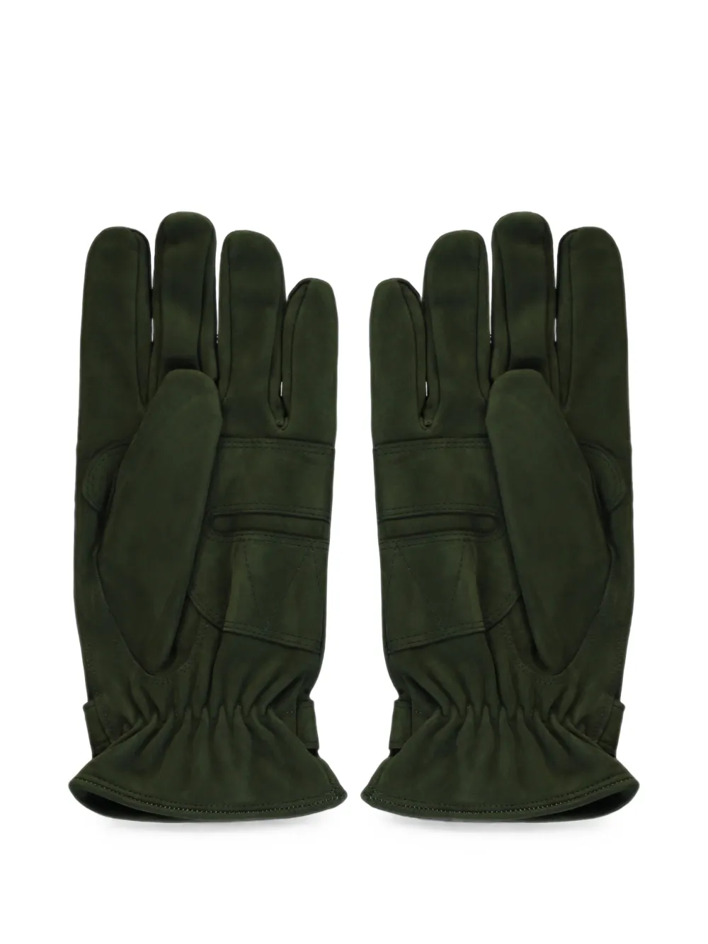 Moorer Handschoenen met gesmockt detail en knoopbandje Groen