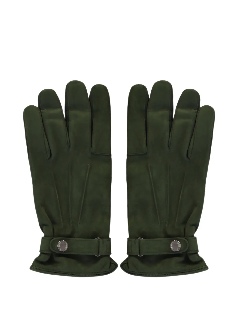 Moorer Handschoenen met gesmockt detail en knoopbandje Groen