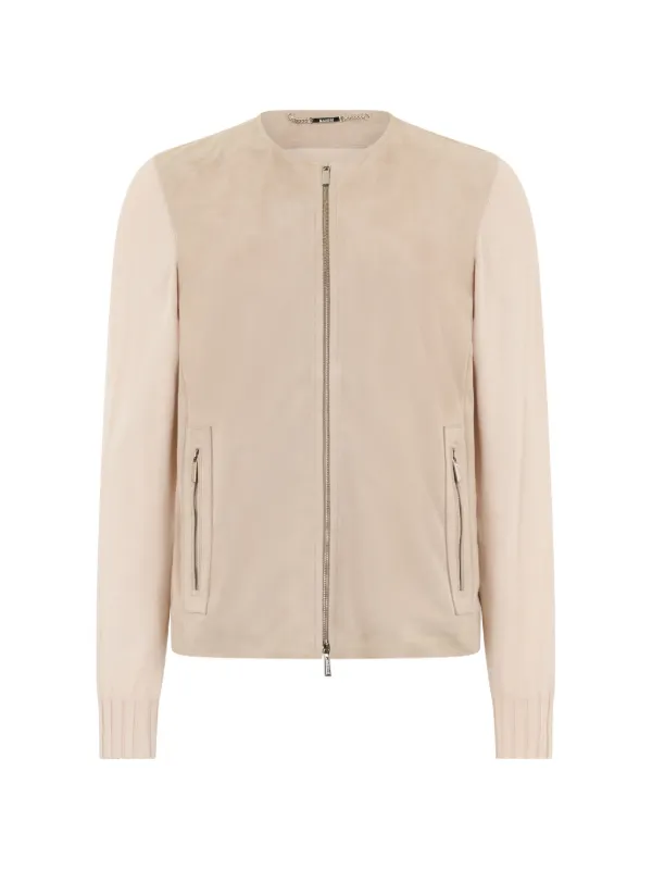 Moorer Erica Zip-up Cardigan in Neutrals