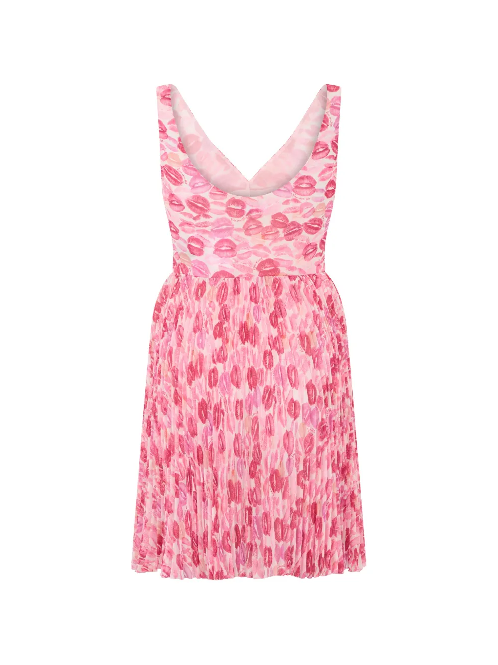 pleated print dress