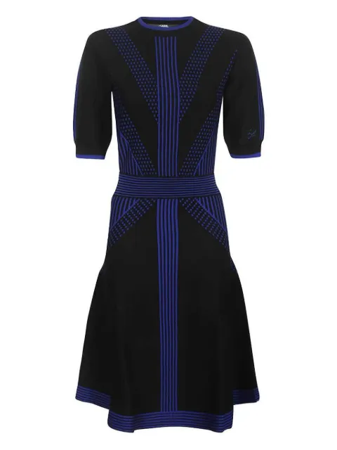Karl Lagerfeld two-tone knitted midi dress
