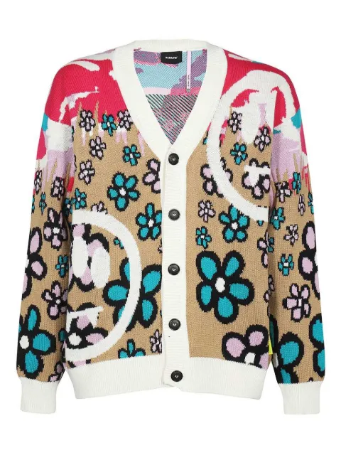 BARROW floral-jacquard cardigan