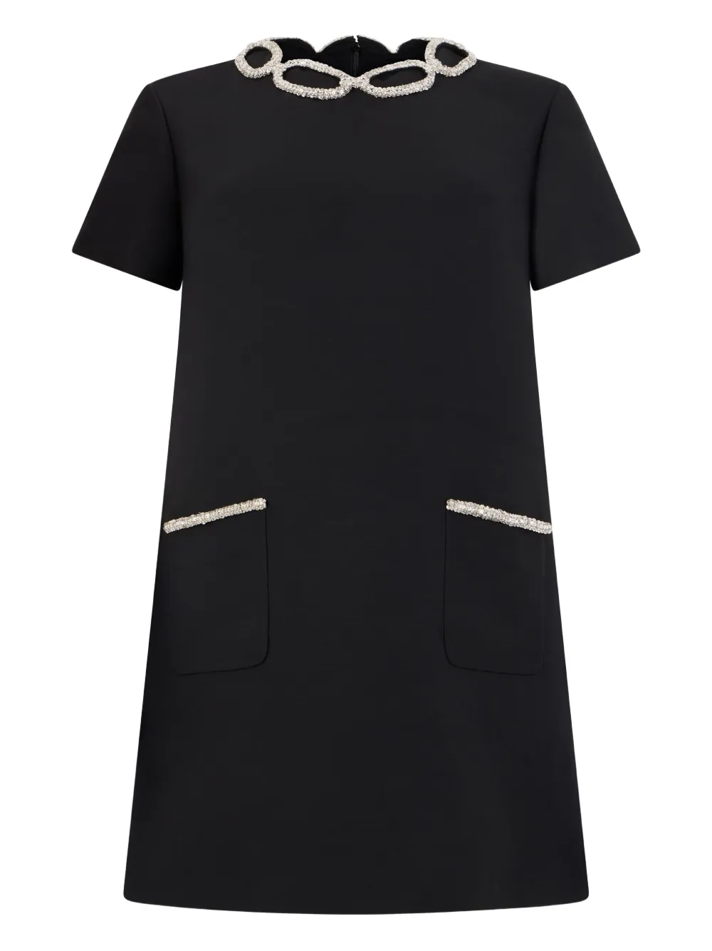 Valentino Garavani ビジュートリム ミニドレス - ブラック Valentino Garavani ビジュートリム ミニドレス - ブラック