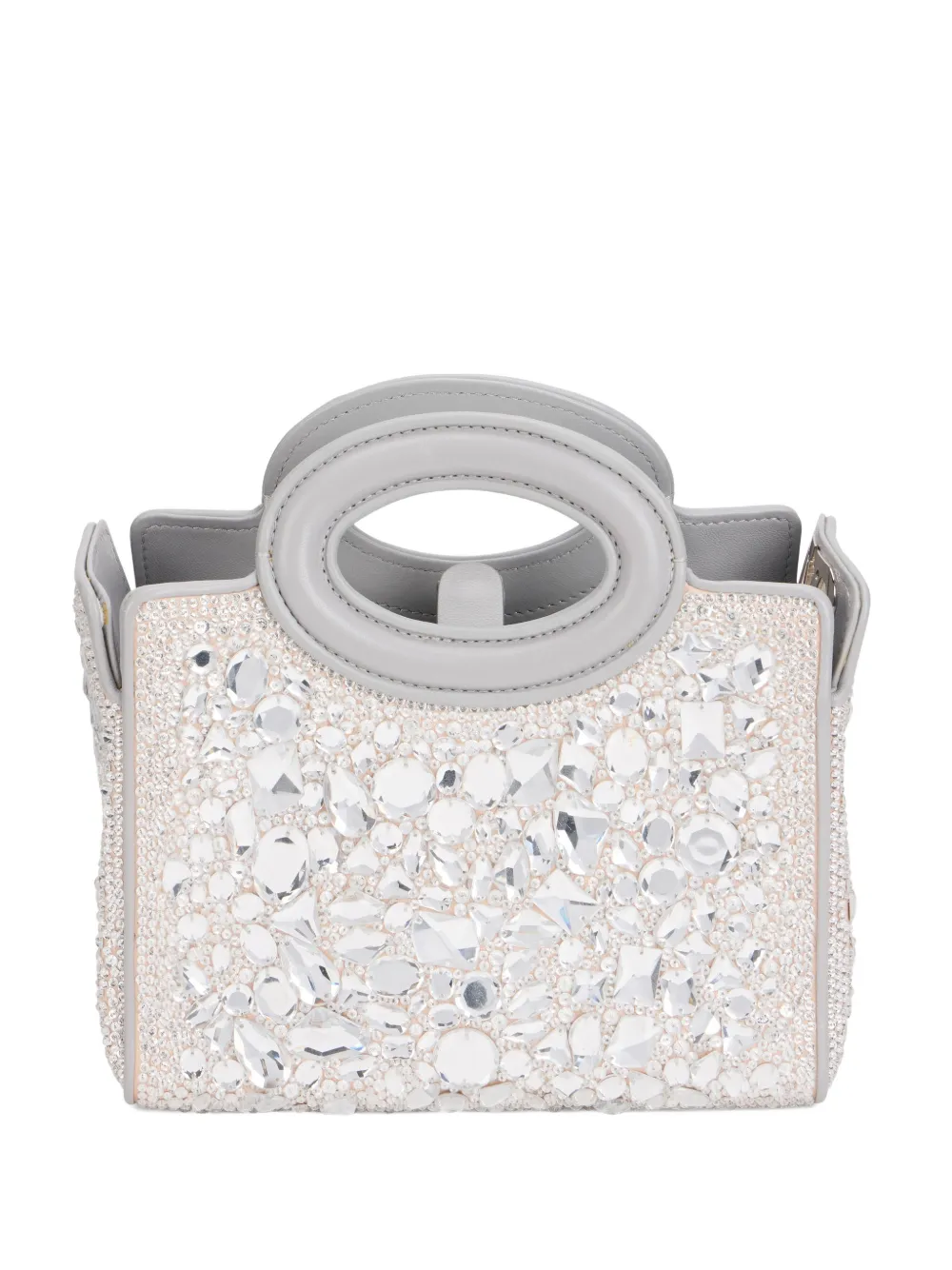 Valentino Garavani crystal-embellished handle tote bag - White