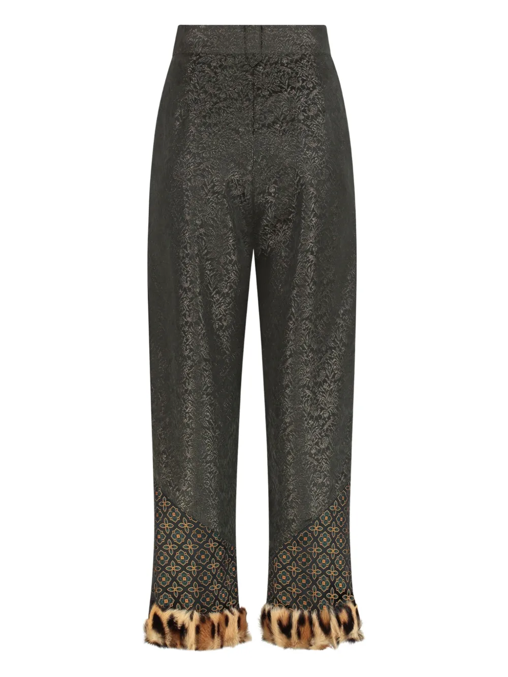 ETRO patterned-cuff trousers - Groen