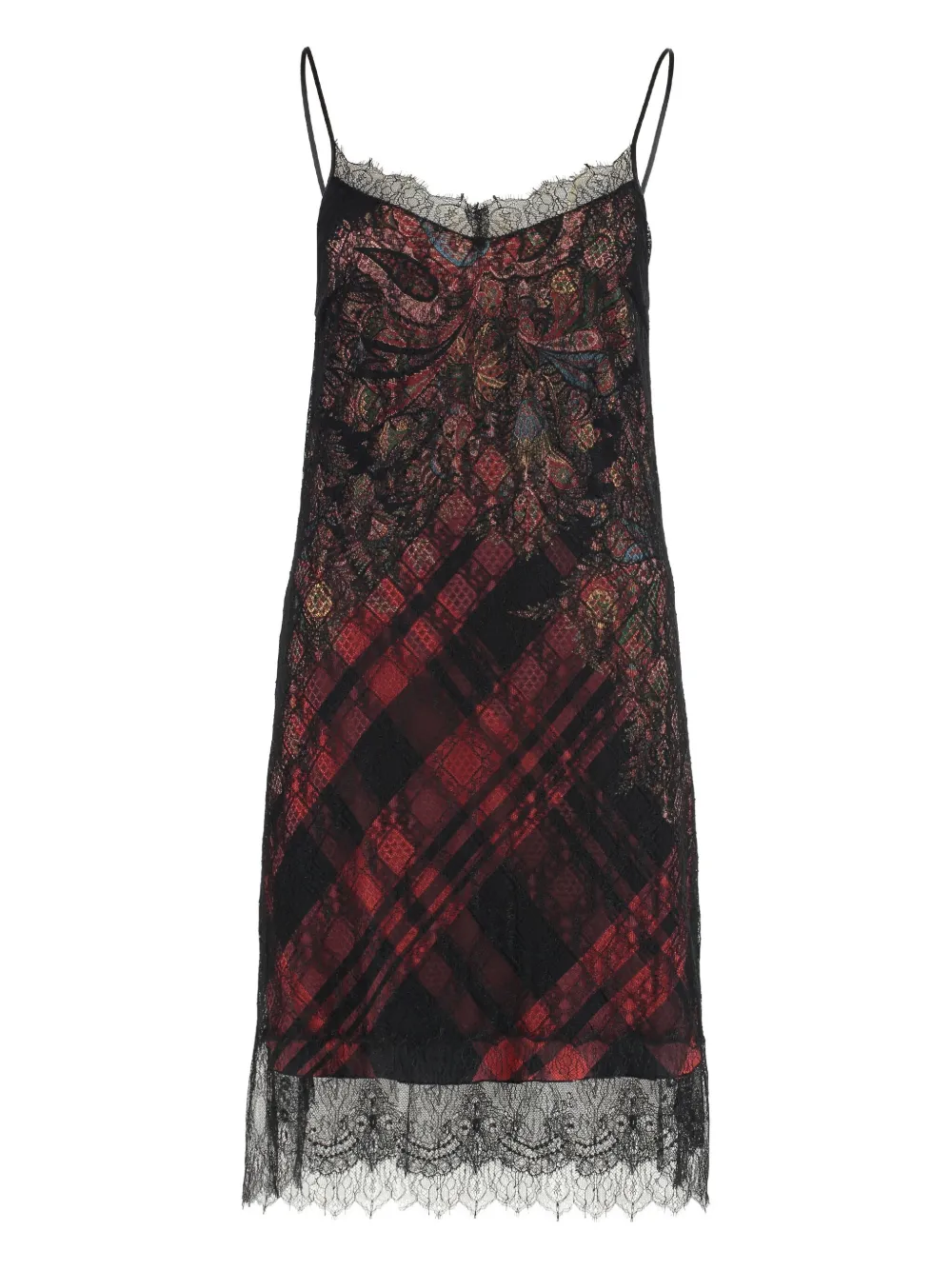 ETRO print lace dress - 1 BLACK