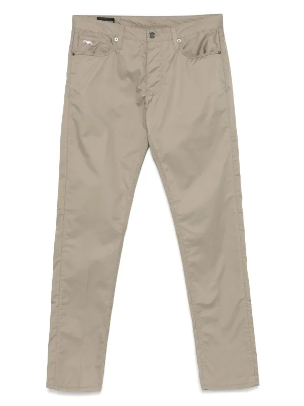 Emporio Armani slim-fit Trousers Brown FARFETCH OM