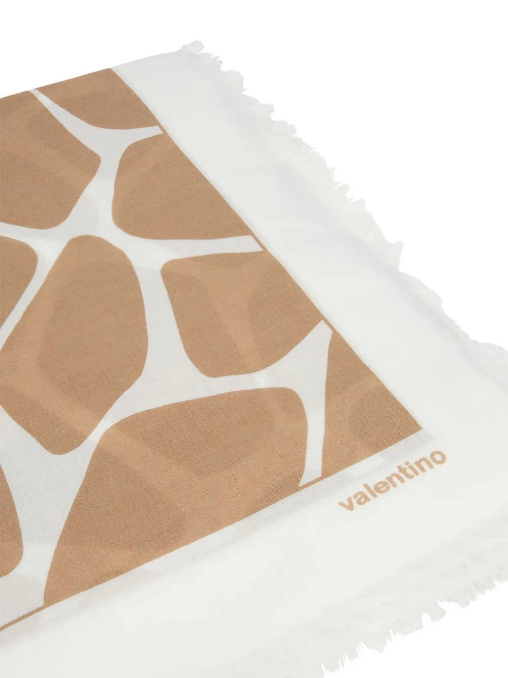 Valentino Garavani geometric-print cotton shawl - Wit