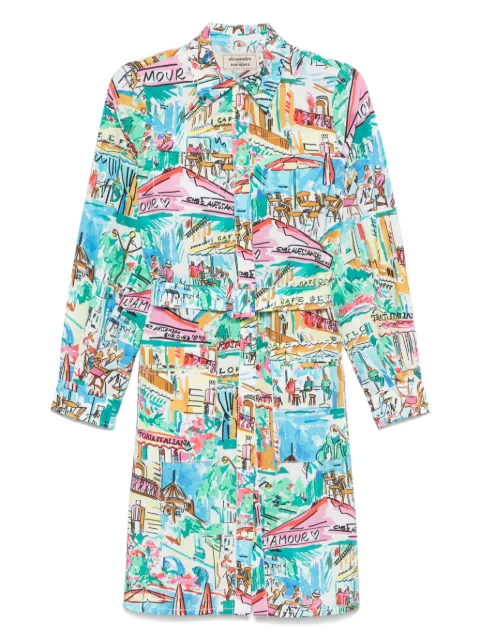 alessandro enriquez vestido con ilustración estampada