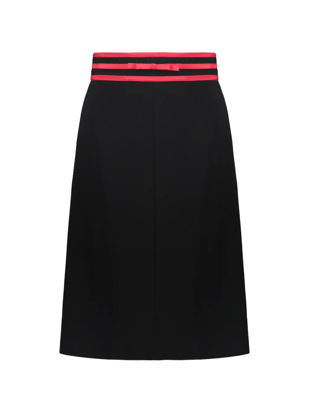 RED Valentino bow-detail striped-waistband mini skirt - Nero