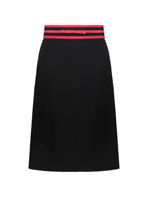 RED Valentino bow-detail striped-waistband mini skirt