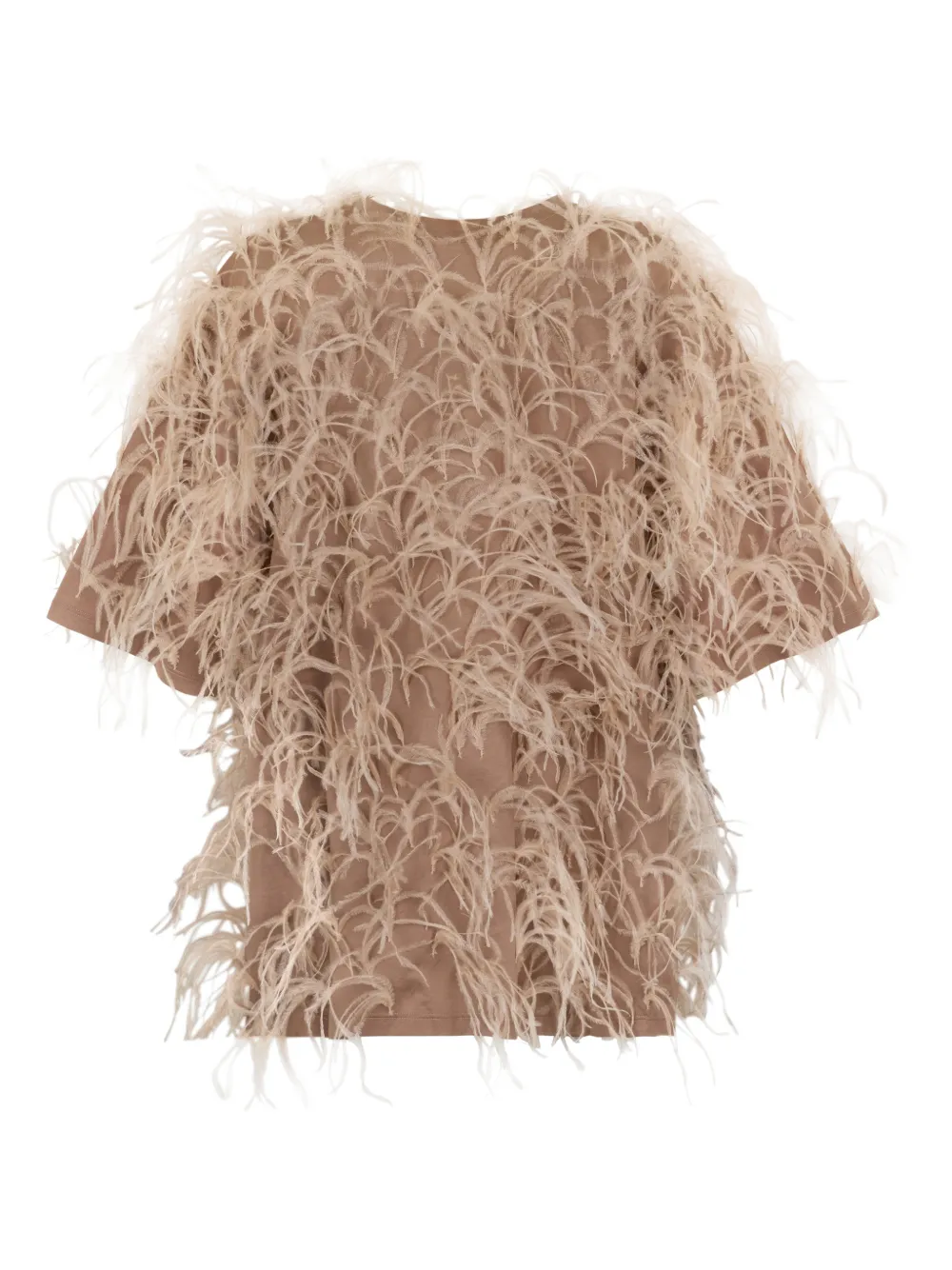 Valentino Garavani feathered T-shirt - Nude