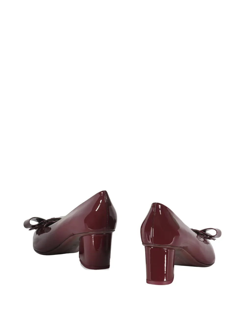 Ferragamo Vera Bow-detail Block-heel Pumps In Red