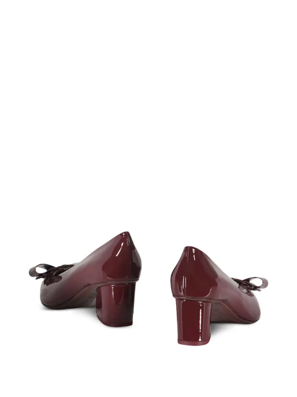 Ferragamo Vera bow-detail block-heel pumps Red