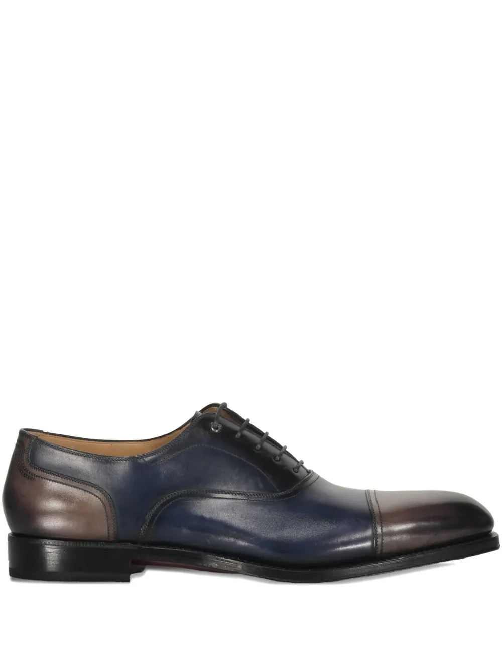 Ferragamo leather panelled shoes Black