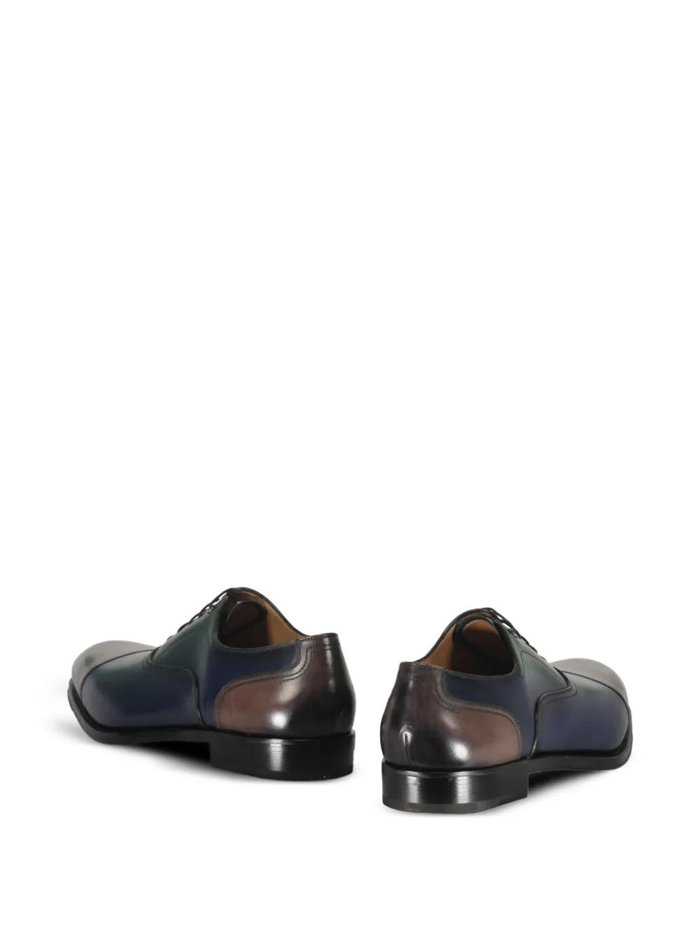 Ferragamo leather panelled shoes Black