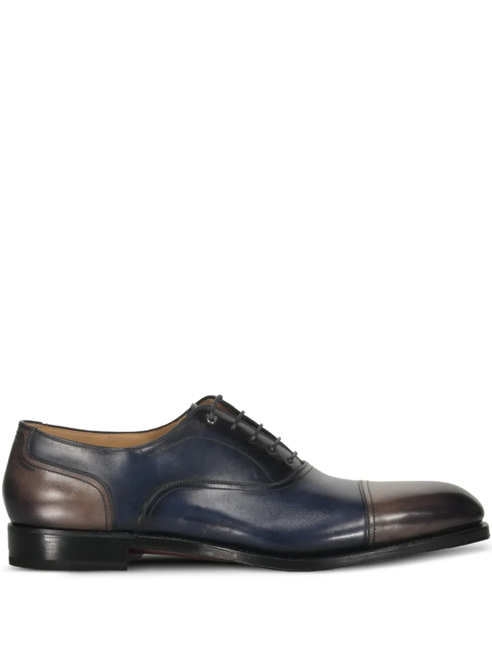 Ferragamo leather panelled shoes Black