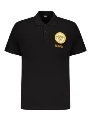 VERSACE ヴェルサーチ メンズ ポロシャツ 刺繍メデューサ 快適な