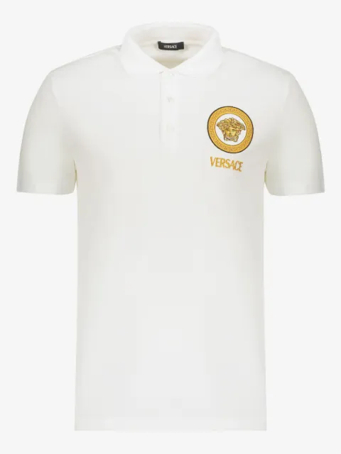 Versace logo-embroidered polo shirt