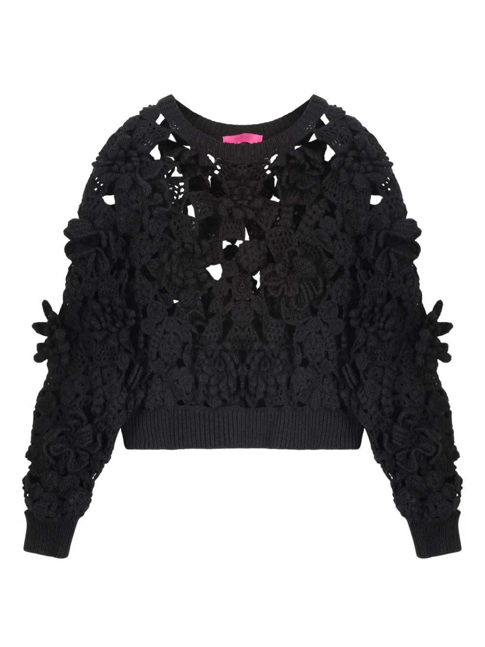 Valentino Garavani floral-appliqué sweater - ブラック Valentino Garavani floral-appliqué sweater - ブラック