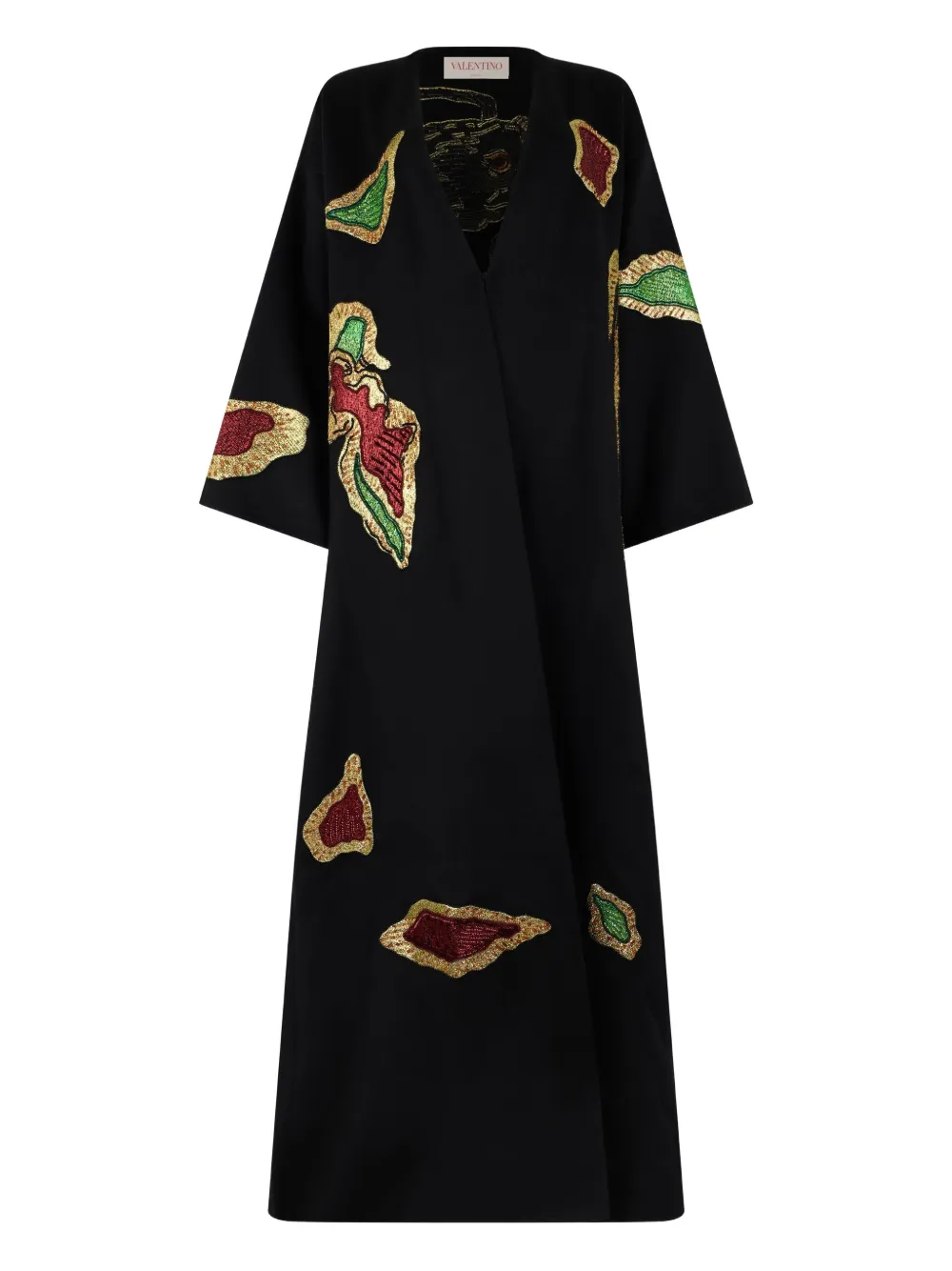 Valentino Garavani dragon-embroidered cape - ブラック Valentino Garavani dragon-embroidered cape - ブラック