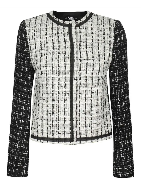 KARL LAGERFELD エンベリッシュド ツイード ジャケット Karl Lagerfeld ツイード ジャケット | ブラック | FARFETCH JP