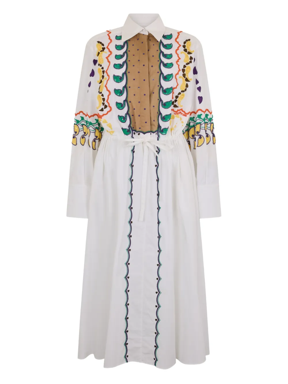 Valentino Garavani embroidered midi dress - Bianco