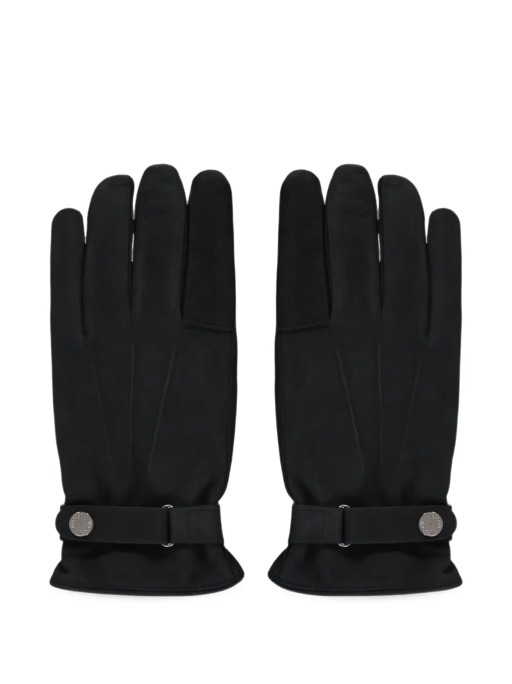 Moorer Button-strap Stitched Gloves in Blue, view 2
