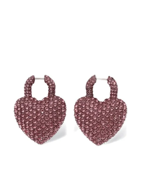 Balenciaga Minnie XL heart-shaped crystal-embellished earrings