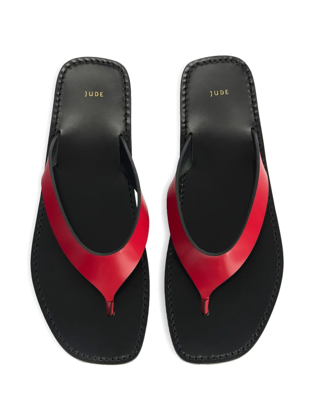 Jude dual-strap flat sandals Red