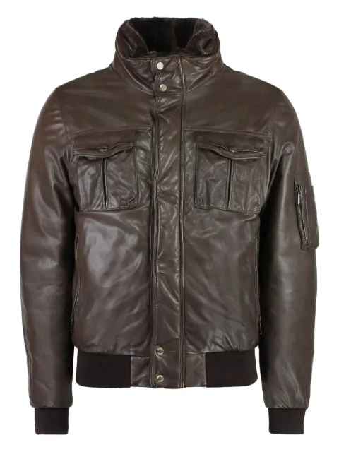 Moorer flap-pocket ribbed jacket