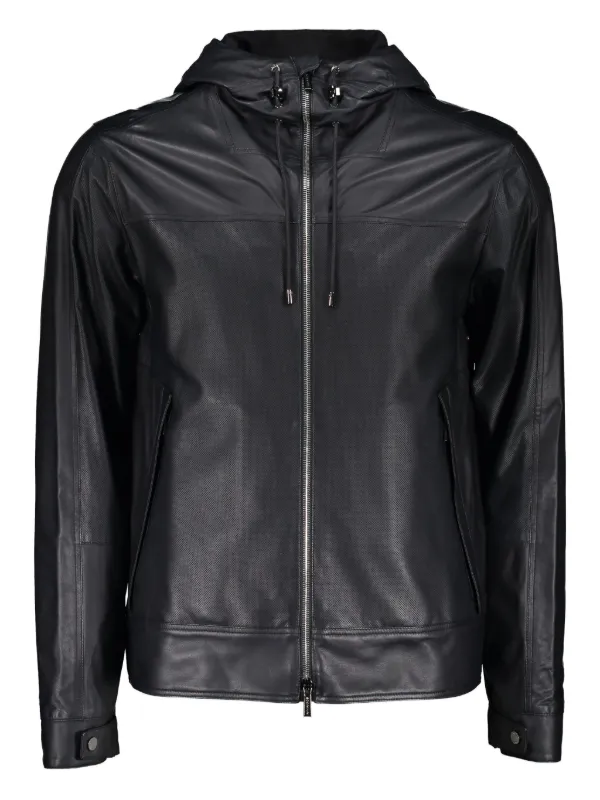 ジャケット MOORER MODSP100129TEPA038_U0152 Coats Technical fabric Moorer Technical Fabric Hooded Jacket - Black | Garmentory