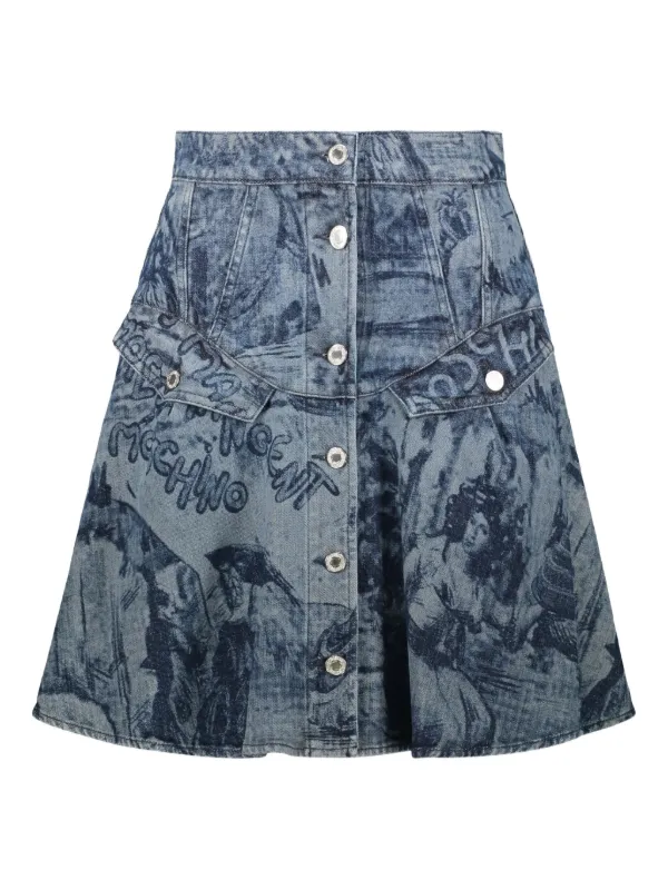 スカート moschino Printed skirt Moschino Vintage Black Picture Frames Print Skirt – Amarcord