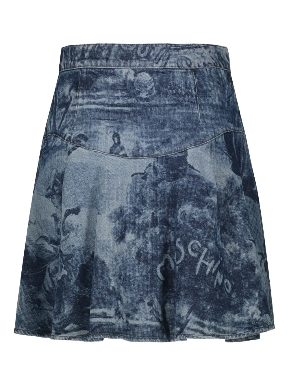 Moschino graphic-print skirt - Blauw