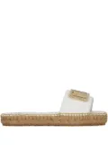 Love Moschino embellished espadrille slides - White