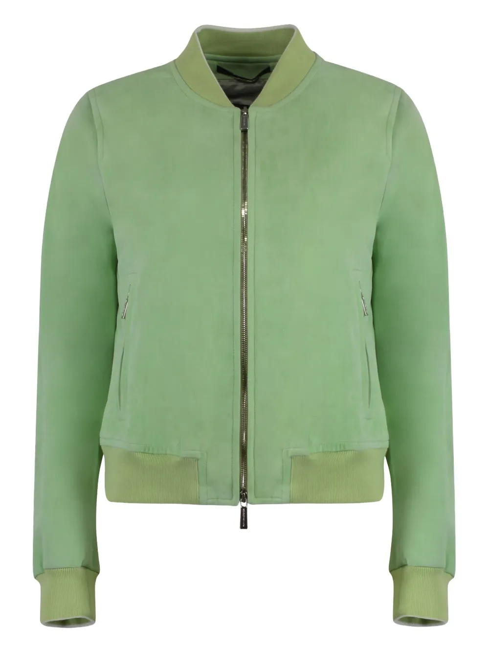 Moorer double-zip suede bomber jacket Groen