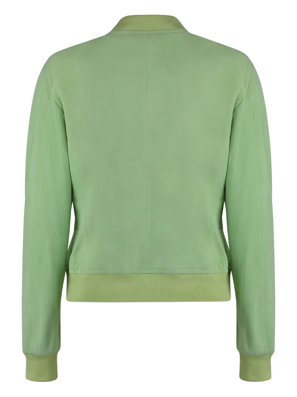 Moorer Double-zip Suede Bomber Jacket In Green
