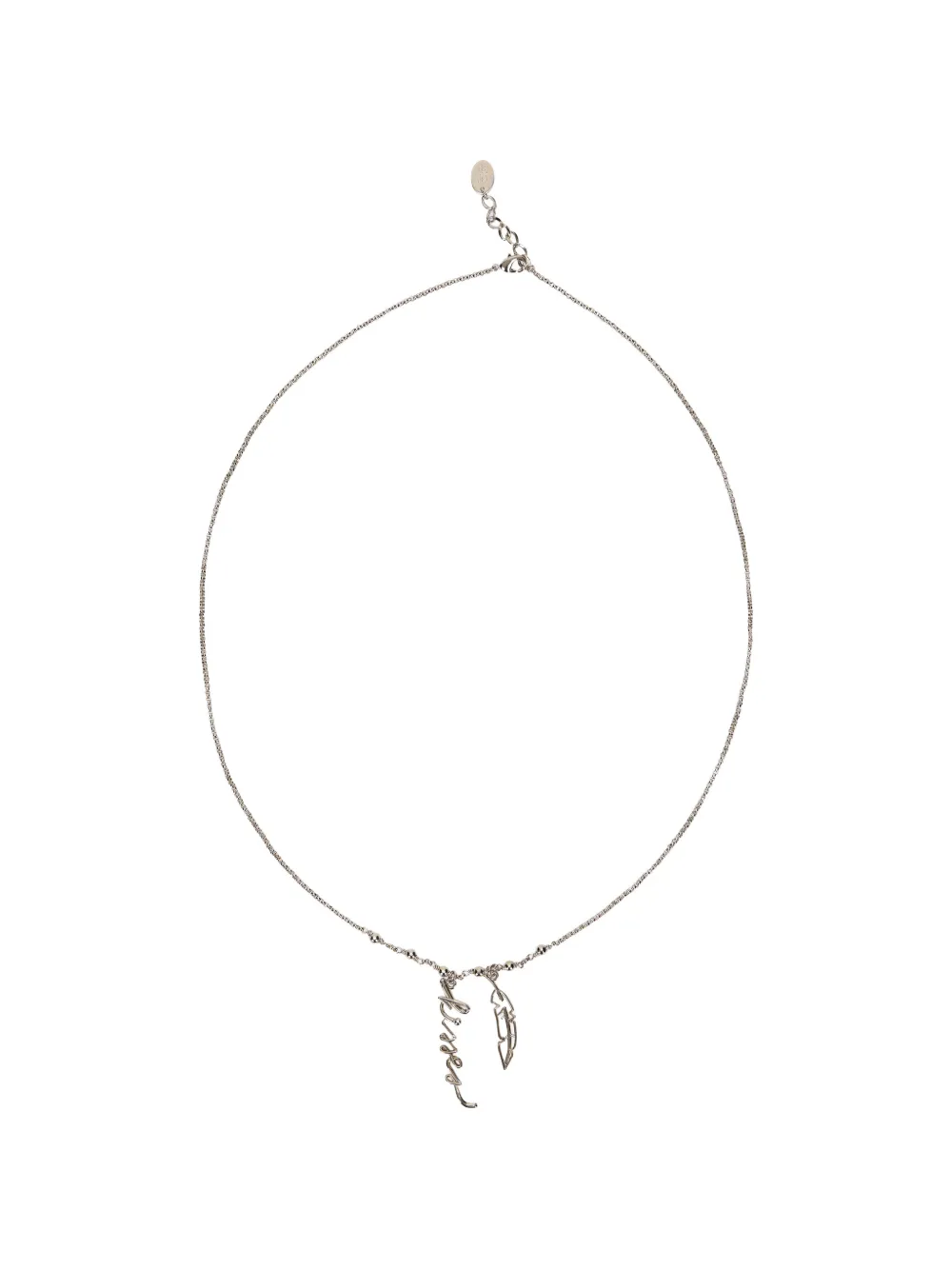 RED(V) feather pendant necklace - Argento